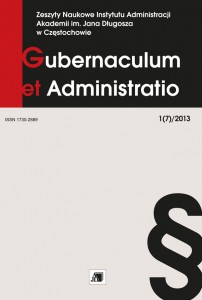 Gubernaculum et Administratio 1(7)/2013 Gubernaculum et Administratio 1(7)/2013