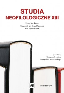 Studia Neofilologiczne XIII Studia Neofilologiczne XIII